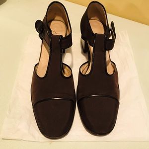 Enzo Angiolini Dark Brown T-Strap Heels